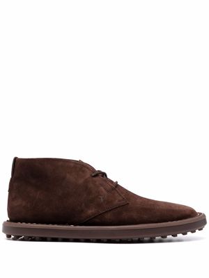 Tod's lace-up suede ankle boots - Brown