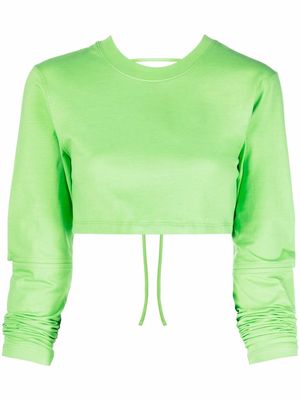 Jacquemus cropped cut-out cotton T-shirt - Green