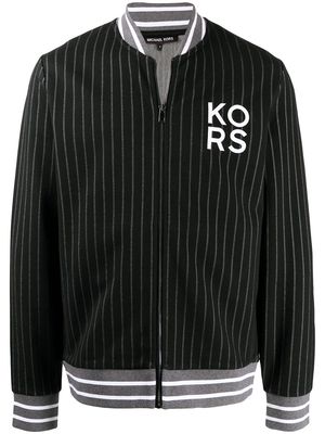 Michael Kors pinstripe baseball jacket - Black