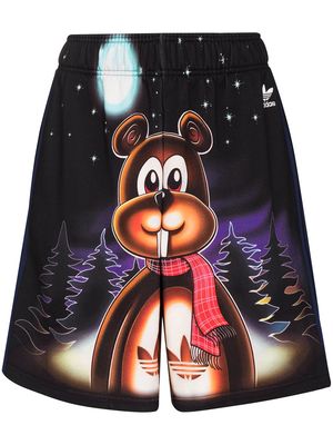 adidas x Kerwin Frost squirrel-print track shorts - Black