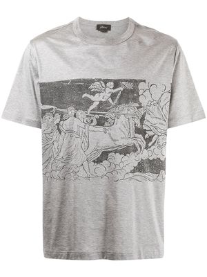 Brioni graphic-print cotton T-shirt - Grey