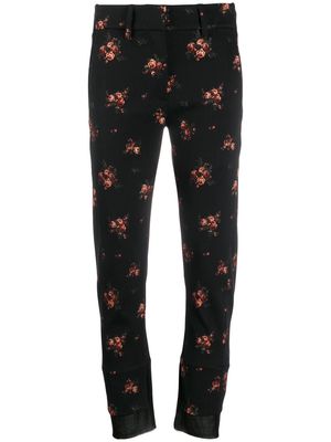 Ann Demeulemeester floral print cropped trousers - Black