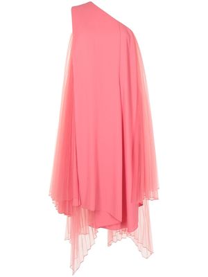 Juun.J pleated tulle one-shoulder dress - Pink
