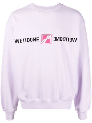 We11done mirrored logo cotton sweatshirt - Purple