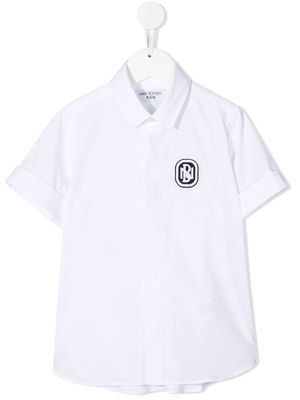 Neil Barrett Kids chest embroidery shirt - White