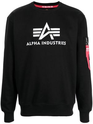 Alpha Industries logo-print fleece sweatshirt - Black