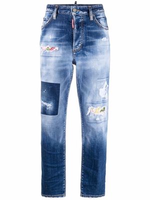 Dsquared2 bleach-wash crop jeans - Blue