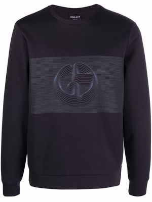Giorgio Armani logo-print cotton-blend sweatshirt - Blue