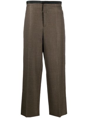 Maison Margiela wool check straight trousers - Brown