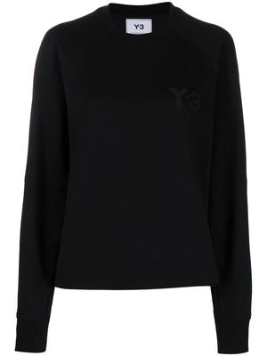 Y-3 logo-print crew-neck sweatshirt - Black
