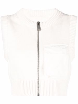 Heron Preston zip-fastening knitted vest - White