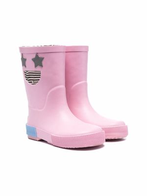 Boxbo star-patch cut-out wellies - Pink