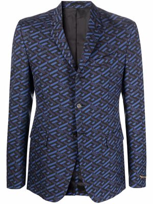 Versace La Greca-print blazer - Blue