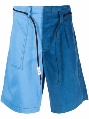 Marni panelled bermuda shorts - Blue