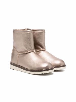 Two Con Me By Pépé metallic shearling-lining boots - Gold