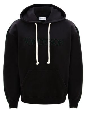 JW Anderson deconstructed fleece back hoodie - Black