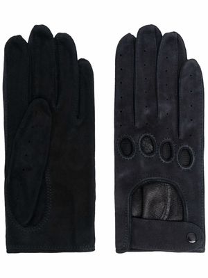 Manokhi cut out-detail suede gloves - Black