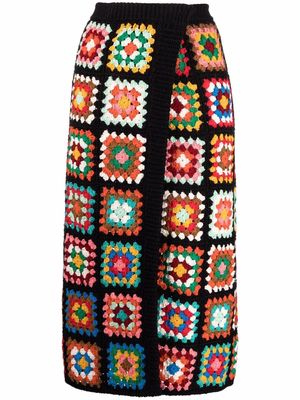 Alanui crochet-design skirt - Black