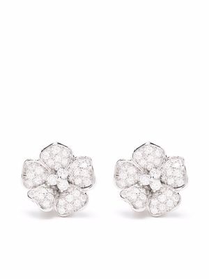 LEO PIZZO 18kt white gold Flora diamond earrings - Silver