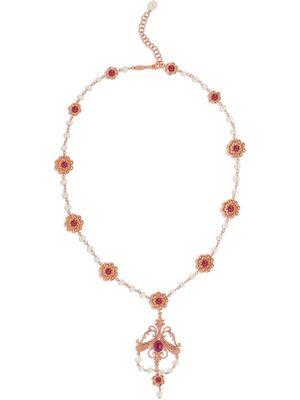 Dolce & Gabbana 18kt rose gold ruby pendant necklace - Pink