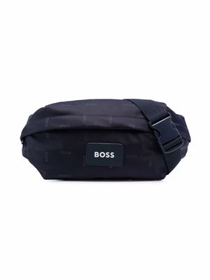 BOSS Kidswear logo-patch belt bag - Blue