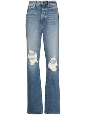 KHAITE Danielle distressed-effect jeans - Blue