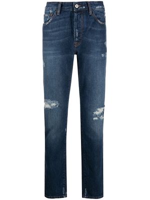 Marcelo Burlon County of Milan Wings ripped-detailing slim-fit jeans - Blue