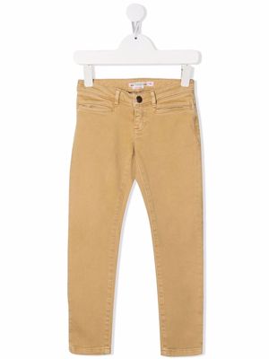 Bonpoint slim-fit cotton trousers - Neutrals