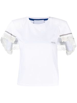 Koché lace-trim T-shirt - White