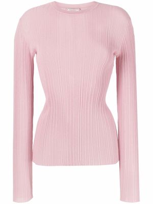 Nina Ricci ribbed-knit long-sleeved top - Pink
