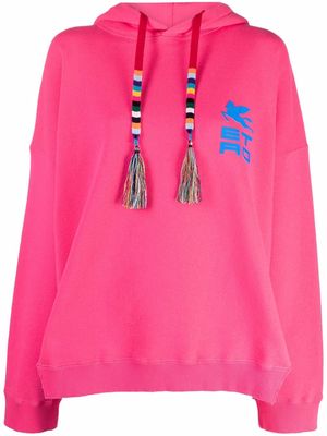 ETRO tassel-detail logo-print hoodie - Pink