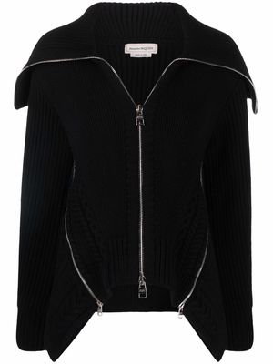Alexander McQueen zip-fastening knitted cardigan - Black