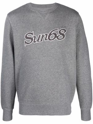 Sun 68 C/R logo-print cotton sweatshirt - Grey