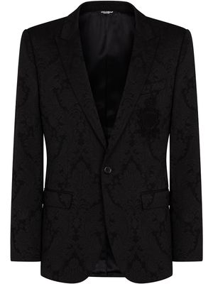 Dolce & Gabbana floral jacquard martini-fit suit - Black