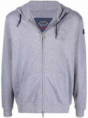 Paul & Shark logo-print zip-up hoodie - Grey