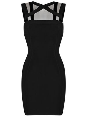 Herve L. Leroux cross-strap sleeveless mini dress - Black