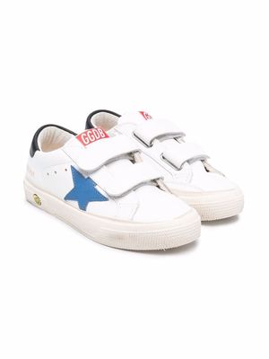 Golden Goose Kids star-patch touch-strap sneaers - White
