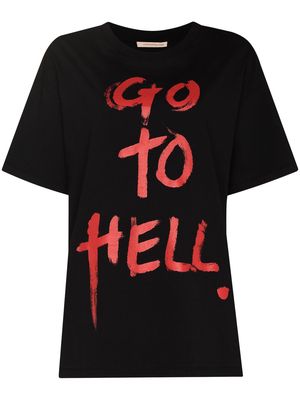 Christopher Kane slogan print oversized T-shirt - Black