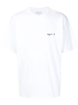 agnès b. Christof logo print T-shirt - White