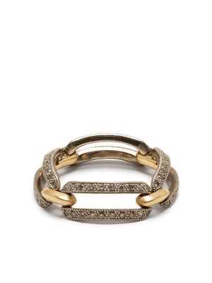 hum 18kt gold chain link diamond ring