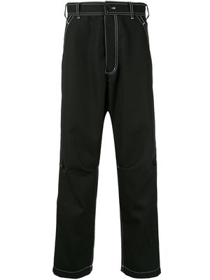 Comme Des Garçons Shirt contrast-stitching straight-leg trousers - Black