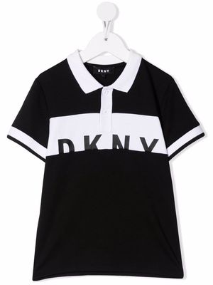 Dkny Kids logo-print polo shirt - Black