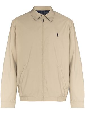 Polo Ralph Lauren logo-embroidered zip-up jacket - Neutrals