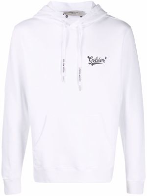 Golden Goose logo-print cotton hoodie - White