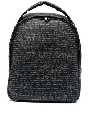 Armani Exchange logo-print zip-up backpack - Black