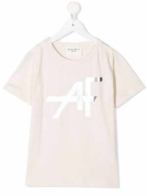 Alberta Ferretti Kids logo-print cotton T-shirt - Neutrals