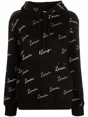 LANVIN logo-print hoodie - Black