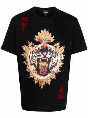 Just Cavalli tiger print crew-neck T-shirt - Black