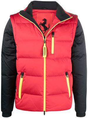 Ferrari recycled down puffer jacket - Red