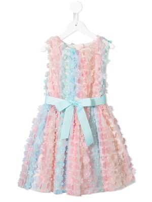 Charabia floral-appliqué tulle dress - Pink